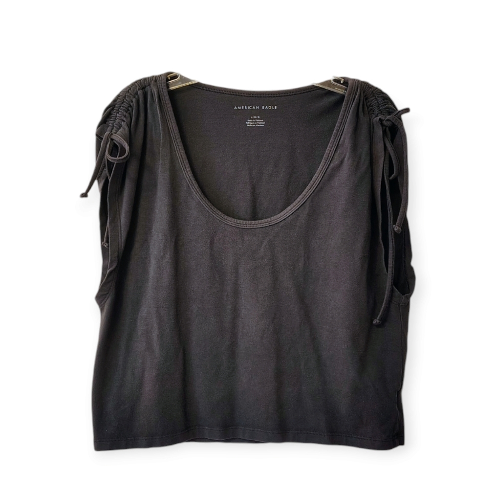 American Eagle cinched shoulder crop top - Picture 2 of 8